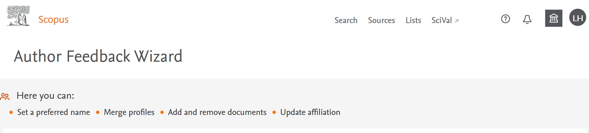 Scopus author feedback wizard full